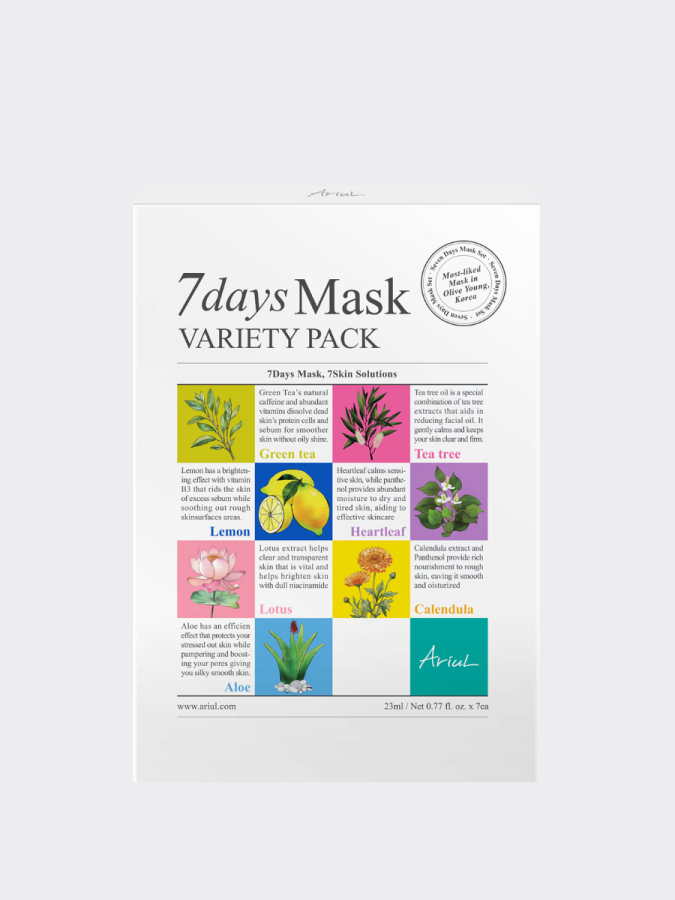 Набор тканевых масок для лица на каждый день Ariul 7days Mask Variety Pack