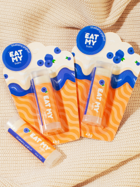 Бальзам для губ с ароматом йогурта с голубикой EAT MY BALM Blueberry Yoghurt