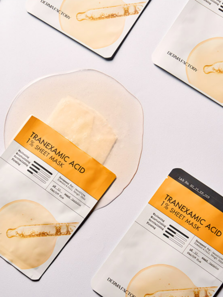 Осветляющая тканевая маска для лица с транексамовой кислотой Derma Factory Tranexamic Acid 1% Sheet Mask Осветляющая тканевая маска для лица с транексамовой кислотой Derma Factory Tranexamic Acid 1% Sheet Mask