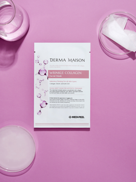 Разглаживающая тканевая ампульная маска с коллагеном MEDI-PEEL Derma Maison Wrinkle Collagen Facial Mask Разглаживающая тканевая ампульная маска с коллагеном MEDI-PEEL Derma Maison Wrinkle Collagen Facial Mask