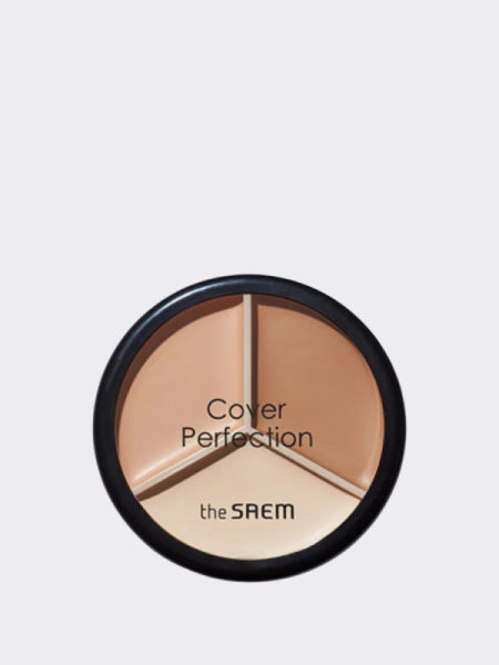 Палетка кремовых корректоров для контуринга The Saem Cover Perfection Triple Pot Concealer 02 Contour Beige Палетка кремовых корректоров для контуринга The Saem Cover Perfection Triple Pot Concealer 02 Contour Beige