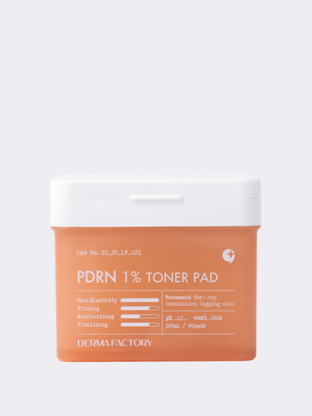 Восстанавливающие тонер-диски с ПДРН Derma Factory PDRN 1% Toner Pad