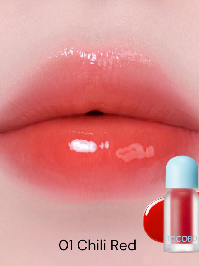 Разогревающее оттеночное масло для губ TOCOBO Juicy Berry Plumping Lip Oil 01 Chill Red