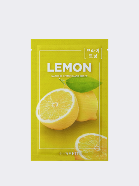 Осветляющая тканевая маска для лица с экстрактом лимона The Saem Natural Lemon Mask Sheet Осветляющая тканевая маска для лица с экстрактом лимона The Saem Natural Lemon Mask Sheet