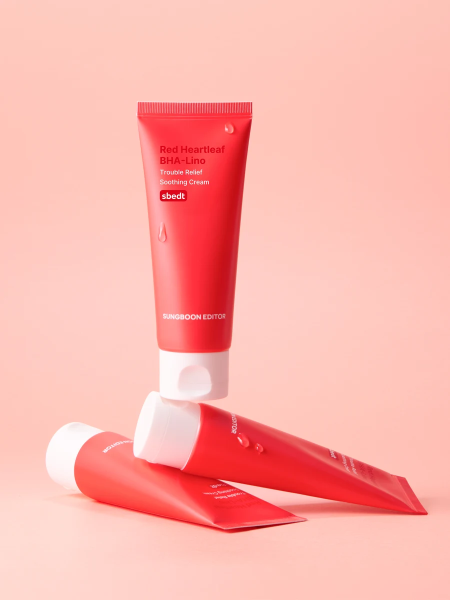 Успокаивающий крем с  салициловой кислотой Sungboon Editor Red Heartleaf BHA-Lino Trouble Relief Soothing Cream