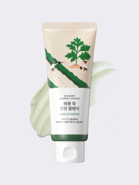 Успокаивающая пенка для умывания с экстрактом полыни Round Lab Mugwort Calming Cleanser