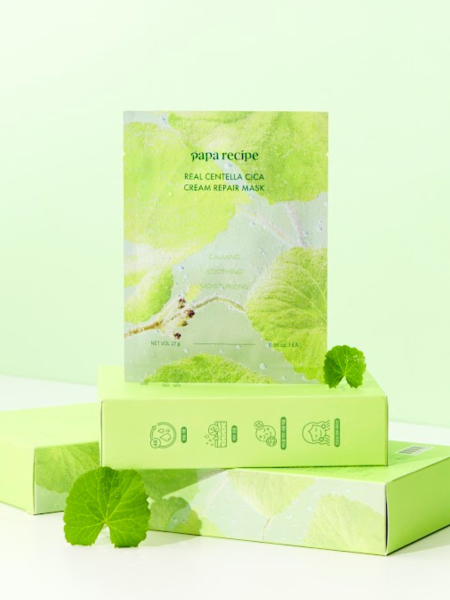 Восстанавливающая тканевая маска с экстрактом центеллы Papa Recipe Real Centella Cica Cream Repair Mask Восстанавливающая тканевая маска с экстрактом центеллы Papa Recipe Real Centella Cica Cream Repair Mask