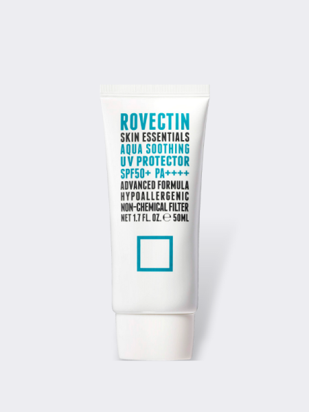 Легкий солнцезащитный крем на физических фильтрах ROVECTIN Skin Essentials Aqua Soothing UV Protector SPF50+PA++++ Легкий солнцезащитный крем на физических фильтрах ROVECTIN Skin Essentials Aqua Soothing UV Protector SPF50+PA++++