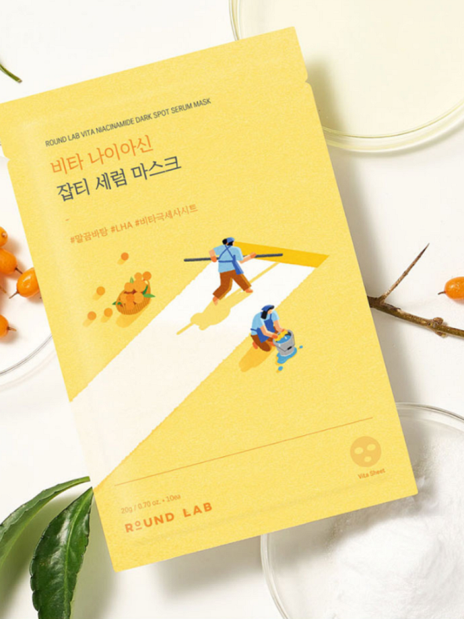 Осветляющая тканевая маска с ниацинамидом Round Lab Vita Niacinamide Dark Spot Serum Mask Осветляющая тканевая маска с ниацинамидом Round Lab Vita Niacinamide Dark Spot Serum Mask