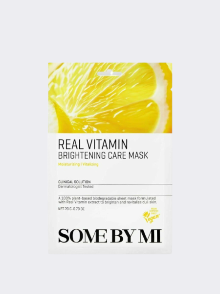 Осветляющая тканевая маска для с витамином С и Е Some By Mi Real Vitamin Brightening Care Mask