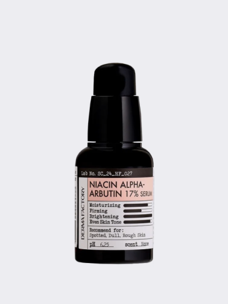 Интенсивная осветляющая сыворотка с ниацинамидом и арбутином Derma Factory Niacin Alpha-Arbutin 17% Serum Интенсивная осветляющая сыворотка с ниацинамидом и арбутином Derma Factory Niacin Alpha-Arbutin 17% Serum