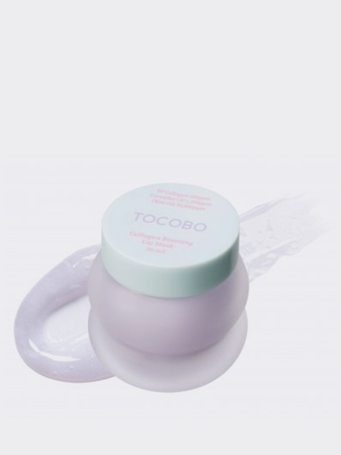Разогревающая ночная маска для губ с экстрактом лаванды TOCOBO Collagen Boosting Lip Mask