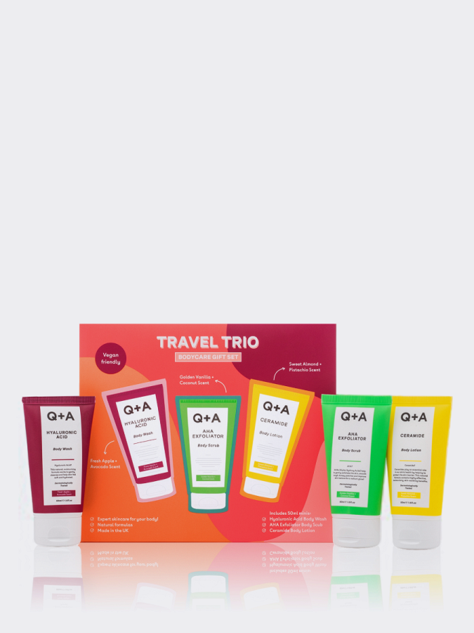 Набор миниатюр для ухода за телом Q+A Travel Trio