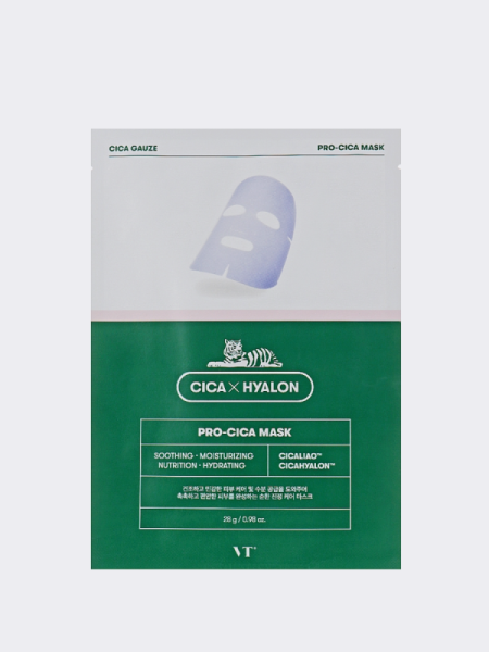 Успокаивающая тканевая маска с экстрактом центеллы азиатской VT Cosmetics Cica Hyalon Pro Cica Mask Успокаивающая тканевая маска с экстрактом центеллы азиатской VT Cosmetics Cica Hyalon Pro Cica Mask
