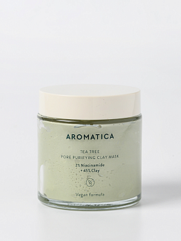 Очищающая глиняная маска с чайным деревом и ниацинамидом Aromatica Tea tree Pore Purifying Clay Mask 2% Niacinamide + 45% Clay