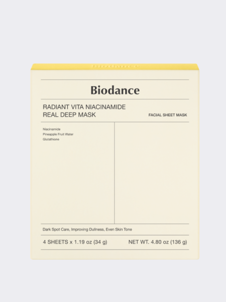 Набор гидрогелевых масок с ниацинамидом Biodance Radiant Vita Niacinamide Real Deep Mask Set Набор гидрогелевых масок с ниацинамидом Biodance Radiant Vita Niacinamide Real Deep Mask Set