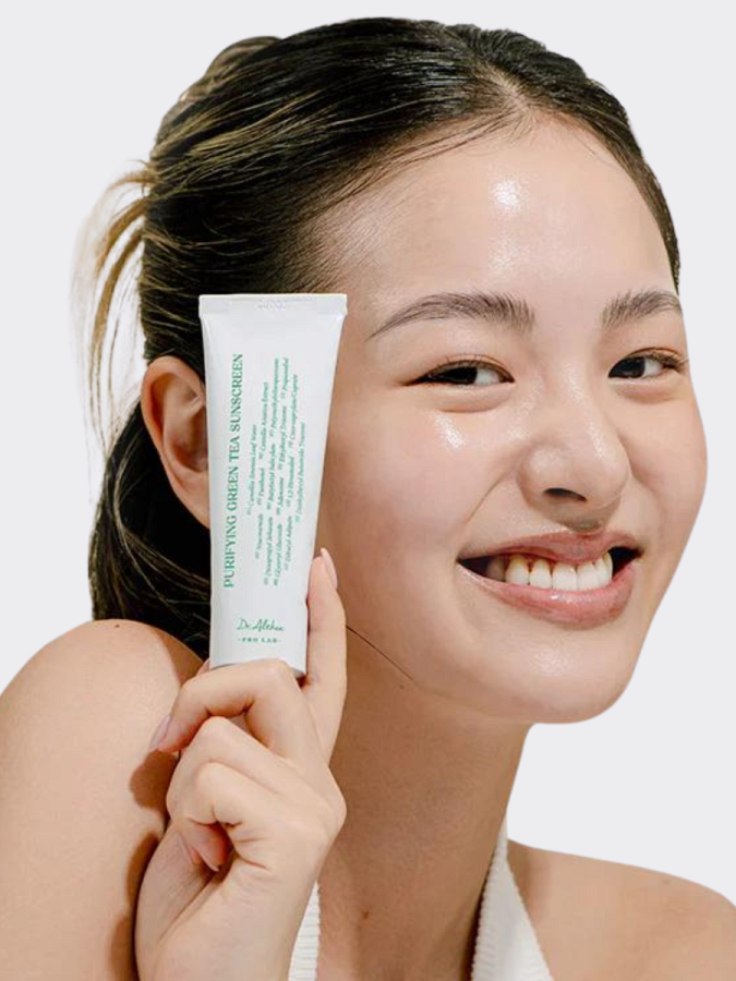 Успокаивающий солнцезащитный крем с растительными экстрактами Dr.Althea Purifying Green Tea Sunscreen SPF50+PA++++