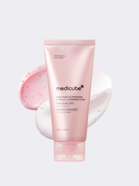 Капсульная пенка для умывания с ПДРН и глутатионом Medicube PDRN Pink Glutathione Capsule Cleansing Foam