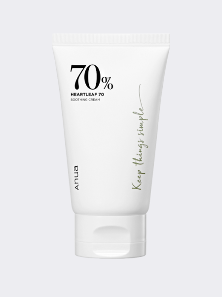 Смягчающий крем для лица с экстрактом хауттюйнии ANUA Heartleaf 70% Soothing Cream Смягчающий крем для лица с экстрактом хауттюйнии ANUA Heartleaf 70% Soothing Cream