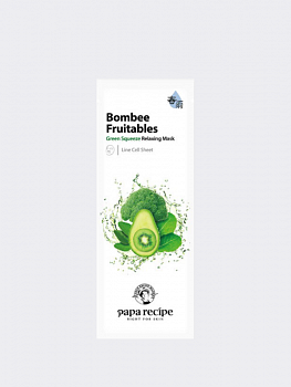 Успокаивающая тканевая маска для лица Papa Recipe Bombee Fruitables Green Squeeze Relaxing Mask