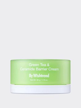 Барьерный капсульный крем с ПДРН и керамидами By Wishtrend Green Tea&Ceramide Barrier Cream