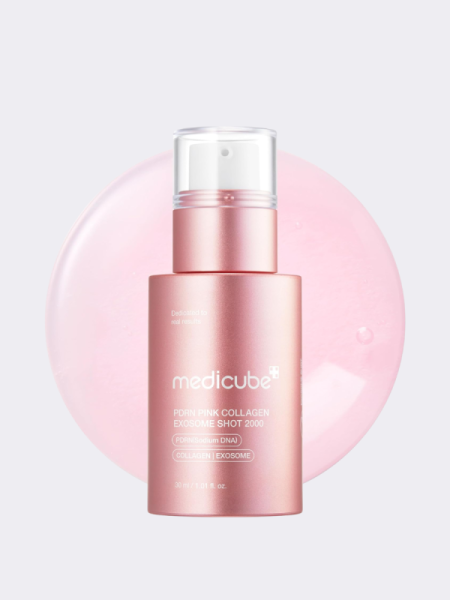 Разглаживающая сыворотка для лица со спикулами и ПДРН Medicube PDRN Pink Exosome Shot Serum 2000