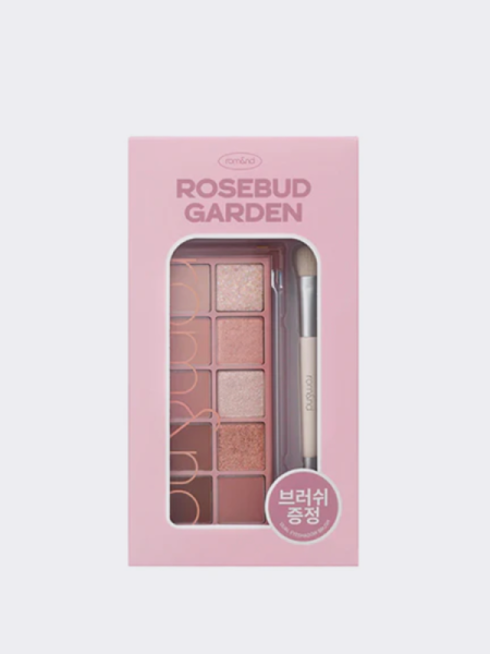 Набор из палетки теней для век в розовых оттенках  век rom&nd Better Than Palette Dual Brush Set 03 Rosebud Garden Набор из палетки теней для век в розовых оттенках  век rom&nd Better Than Palette Dual Brush Set 03 Rosebud Garden