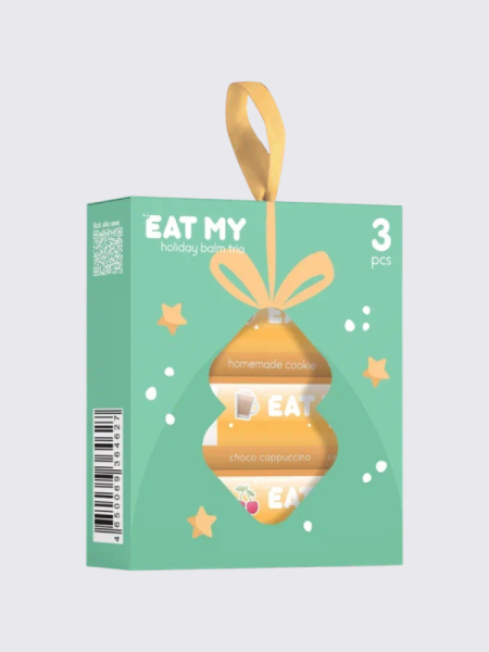 Набор бальзамов для губ с шиммером "Предвкушение праздника" EAT MY BALM Holiday Balm Trio