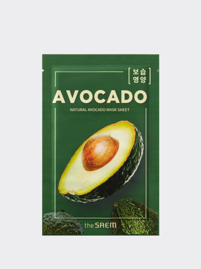 Питательная тканевая маска для лица с экстрактом авокадо The Saem Natural Avocado Mask Sheet