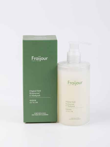 Кислородная маска для лица с AHA и BHA кислотами Fraijour Original herb wormwood O2 Maskpack