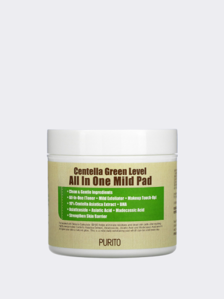 Увлажняющие отшелушивающие пэды с центеллой PURITO Centella Green Level All In One Mild Pad Увлажняющие отшелушивающие пэды с центеллой PURITO Centella Green Level All In One Mild Pad