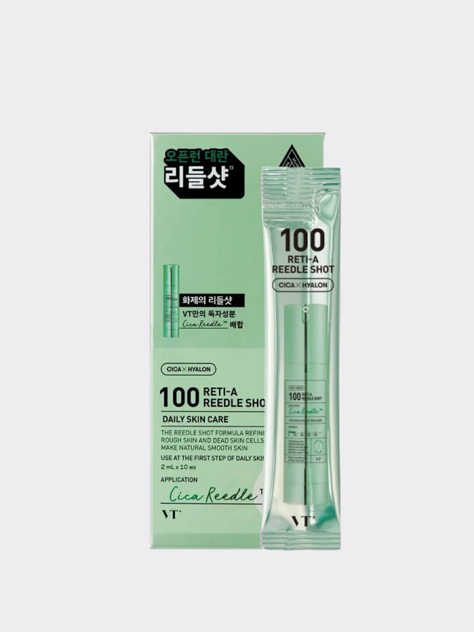 Сет стиков-саше с сывороткой-бустером со спикулами и ретинолом VT Reti-A Reedle Shot 100 Stick Pouch Set