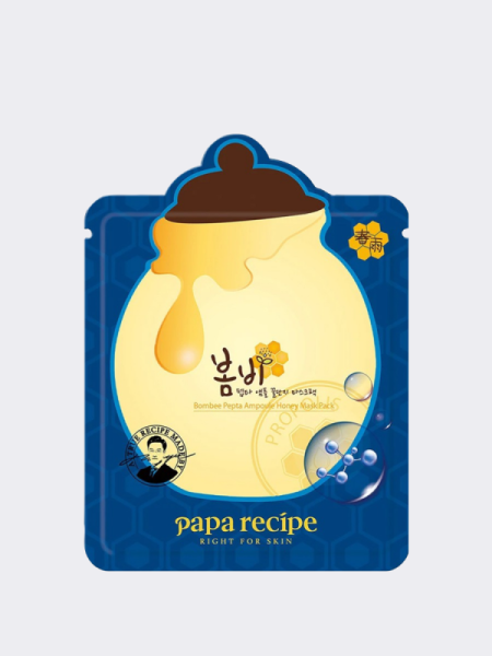 Разглаживающая тканевая маска с мёдом и пептидами Papa Recipe Bombee Pepta Ampoule Honey Mask Pack Разглаживающая тканевая маска с мёдом и пептидами Papa Recipe Bombee Pepta Ampoule Honey Mask Pack