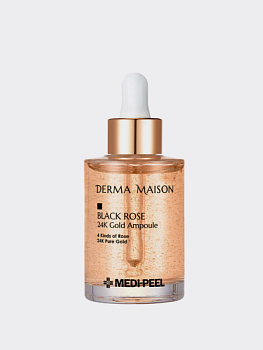 Разглаживающая ампульная сыворотка с экстрактом розы и золотом MEDI-PEEL Derma Maison Black Rose 24K Gold Ampoule
