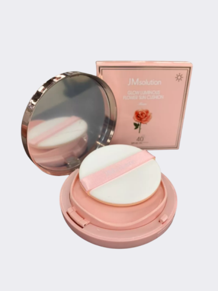 Солнцезащитный кушон с экстрактом розы JMsolution Glow luminous flower sun cushion SPF40PA++++ Солнцезащитный кушон с экстрактом розы JMsolution Glow luminous flower sun cushion SPF40PA++++