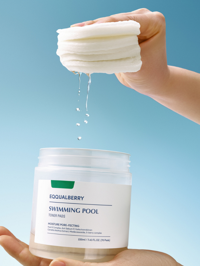 Увлажняющие тонер-диски с экстрактом центеллы EQQUALBERRY Swimming Pool Toner Pads