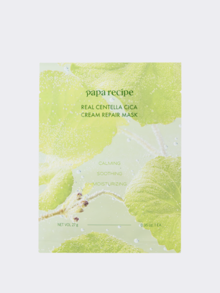 Восстанавливающая тканевая маска с экстрактом центеллы Papa Recipe Real Centella Cica Cream Repair Mask Восстанавливающая тканевая маска с экстрактом центеллы Papa Recipe Real Centella Cica Cream Repair Mask
