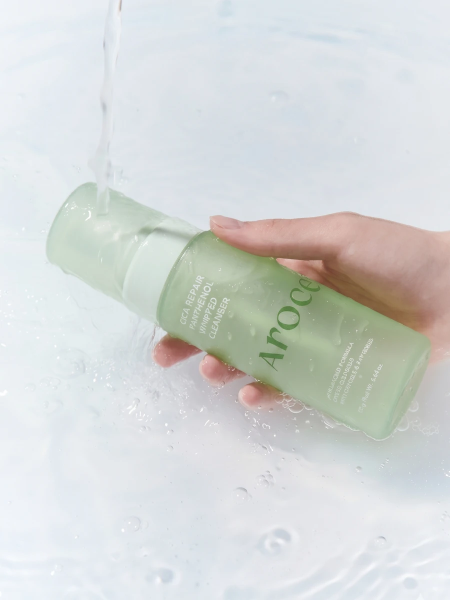 Двухфазная очищающая пенка-мусс с центеллой и пантенолом Arocell Cica Repair Panthenol Whipped Cleanser