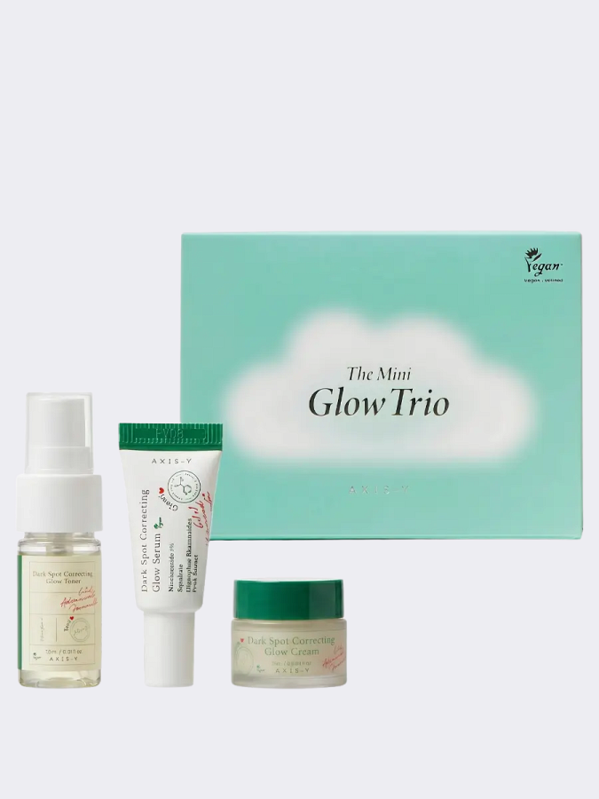 Набор миниатюр для ровного тона кожи с ниацинамидом AXIS-Y The Mini Glow Trio