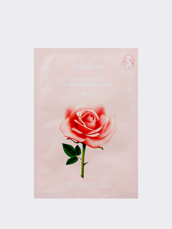 Увлажняющая тканевая маска для лица с экстрактом дамасской розы JMsolution Glow Luminous Flower Firming Mask