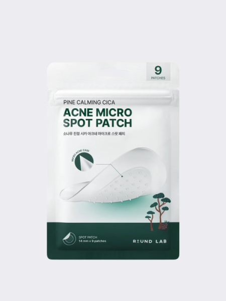 Патчи против воспалений с экстрактом сосны и микроиглами Round Lab Pine Calming Cica Acne Micro Spot Patch