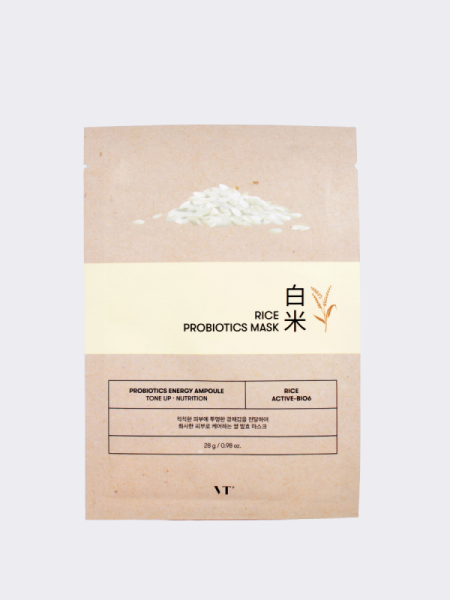 Тканевая маска для выравнивания тона кожи  VT Cosmetics Rice Probiotics Mask Тканевая маска для выравнивания тона кожи  VT Cosmetics Rice Probiotics Mask
