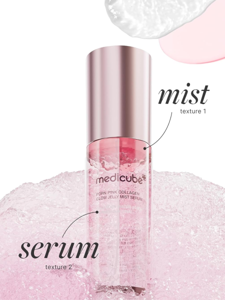 Укрепляющий спрей-сыворотка для лица с ПДРН и коллагеном Medicube PDRN Pink Collagen Glow Jelly Mist Serum