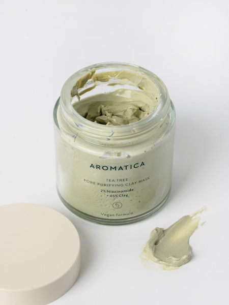 Очищающая глиняная маска с чайным деревом и ниацинамидом Aromatica Tea tree Pore Purifying Clay Mask 2% Niacinamide + 45% Clay Очищающая глиняная маска с чайным деревом и ниацинамидом Aromatica Tea tree Pore Purifying Clay Mask 2% Niacinamide + 45% Clay