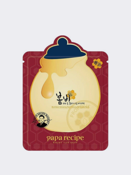 Питательная тканевая маска с экстрактом красного женьшеня Papa Recipe Bombee Ginseng Red Honey Oil Mask Pack Питательная тканевая маска с экстрактом красного женьшеня Papa Recipe Bombee Ginseng Red Honey Oil Mask Pack