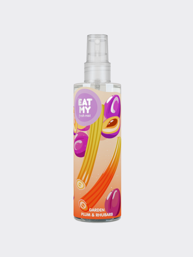 Освежающий спрей для лица и тела с ароматом "Садовая слива и ревень" EAT MY Fresh Mist Garden Plum & Rhubarb