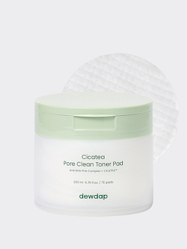 Отшелушивающие тонер-диски с кислотами для очищения пор dewdap Cicatea Pore Clean Toner Pad