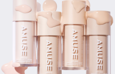 Увлажняющая тональная основа с сияющим финишем в бежевом оттенке AMUSE Dew Wear Foundation SPF 50+ PA++++ 03 Honey