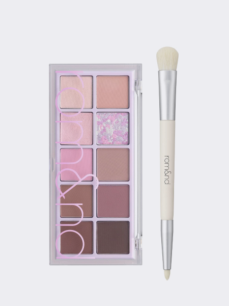 Набор теней для век и кисти для макияжа глаз rom&nd Better Than Palette Dual Brush Set 09 Dreamy Lilac Garden