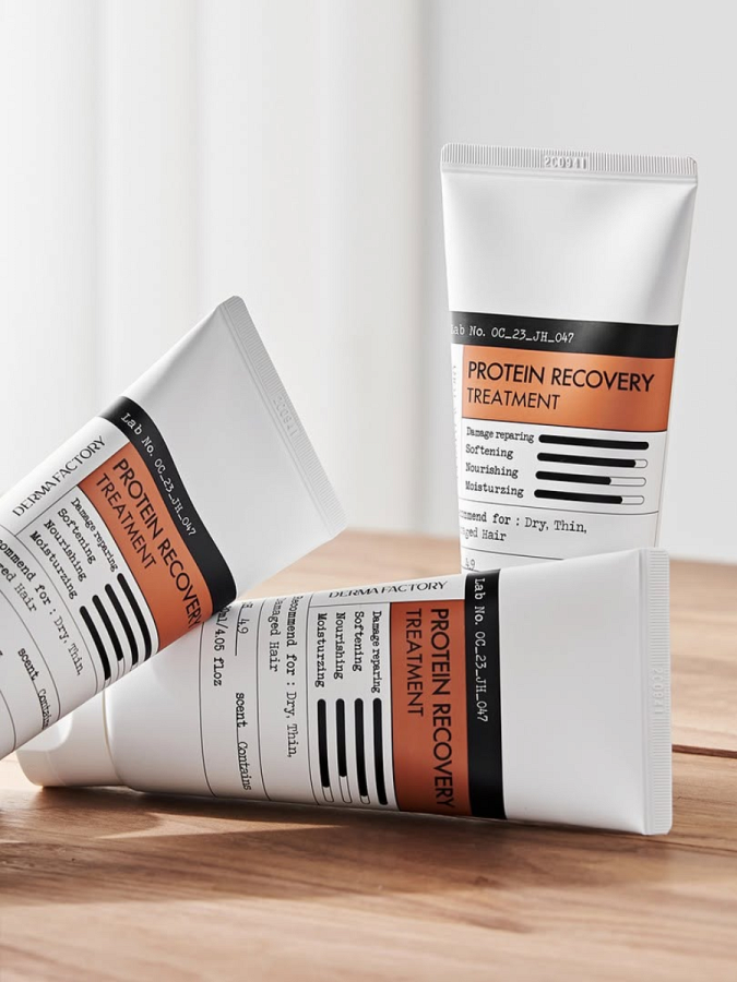 Восстанавливающий несмываемый протеиновый бальзам для волос Derma Factory Protein Recovery Treatment